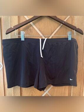 Nike Black Swim Shorts with White Drawstring